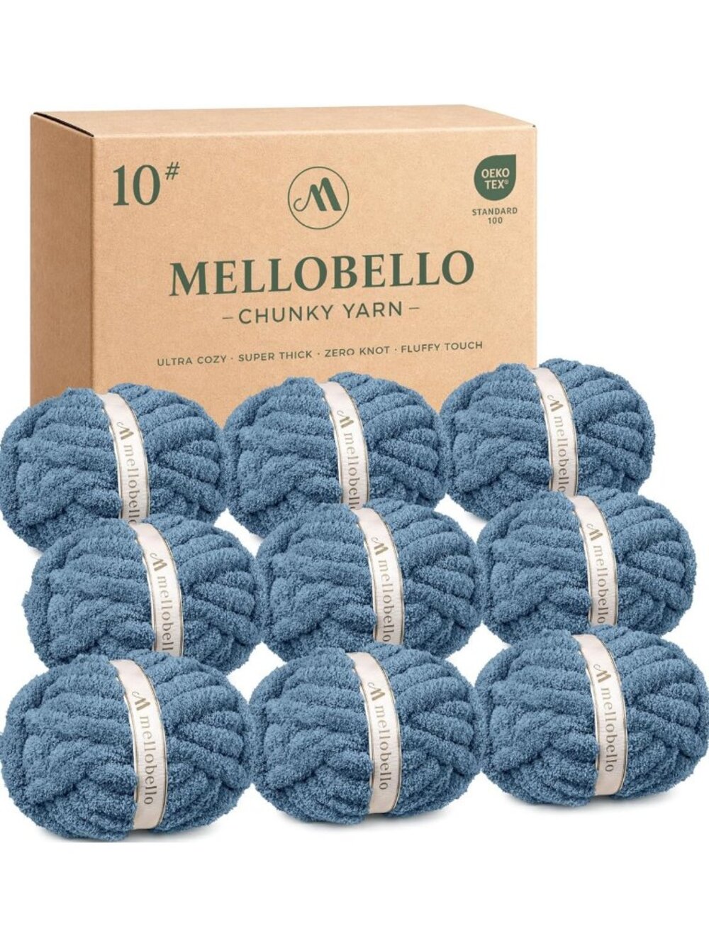 Super Soft Jumbo Chunky Chenille Yarn - #10 Bulky Fluffy Yarn for Knitting